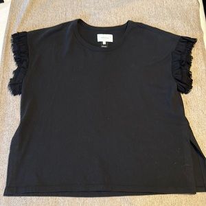 Current/Elliott black ruffle T-shirt
